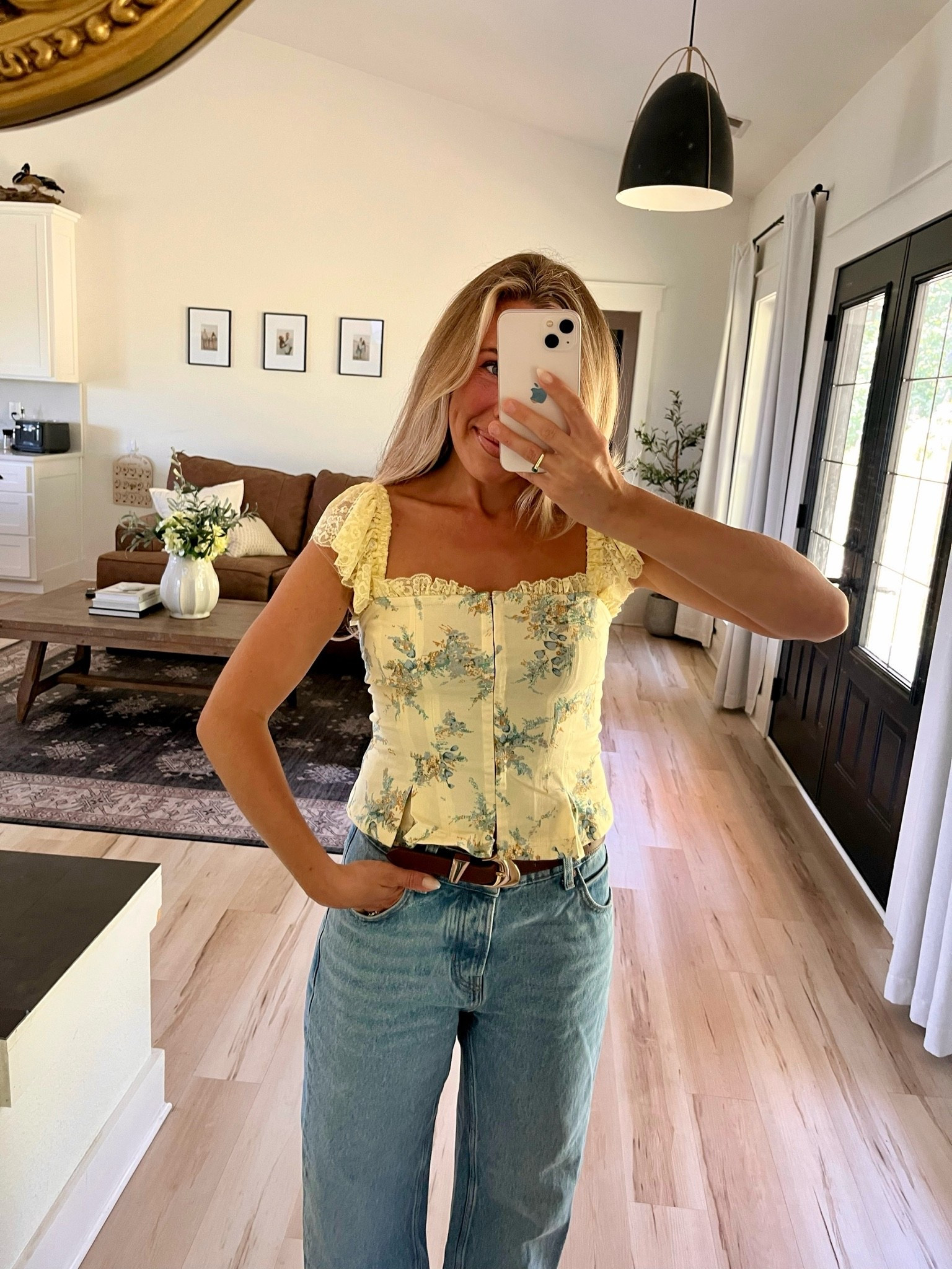 Free people corset style top! Wearing a small