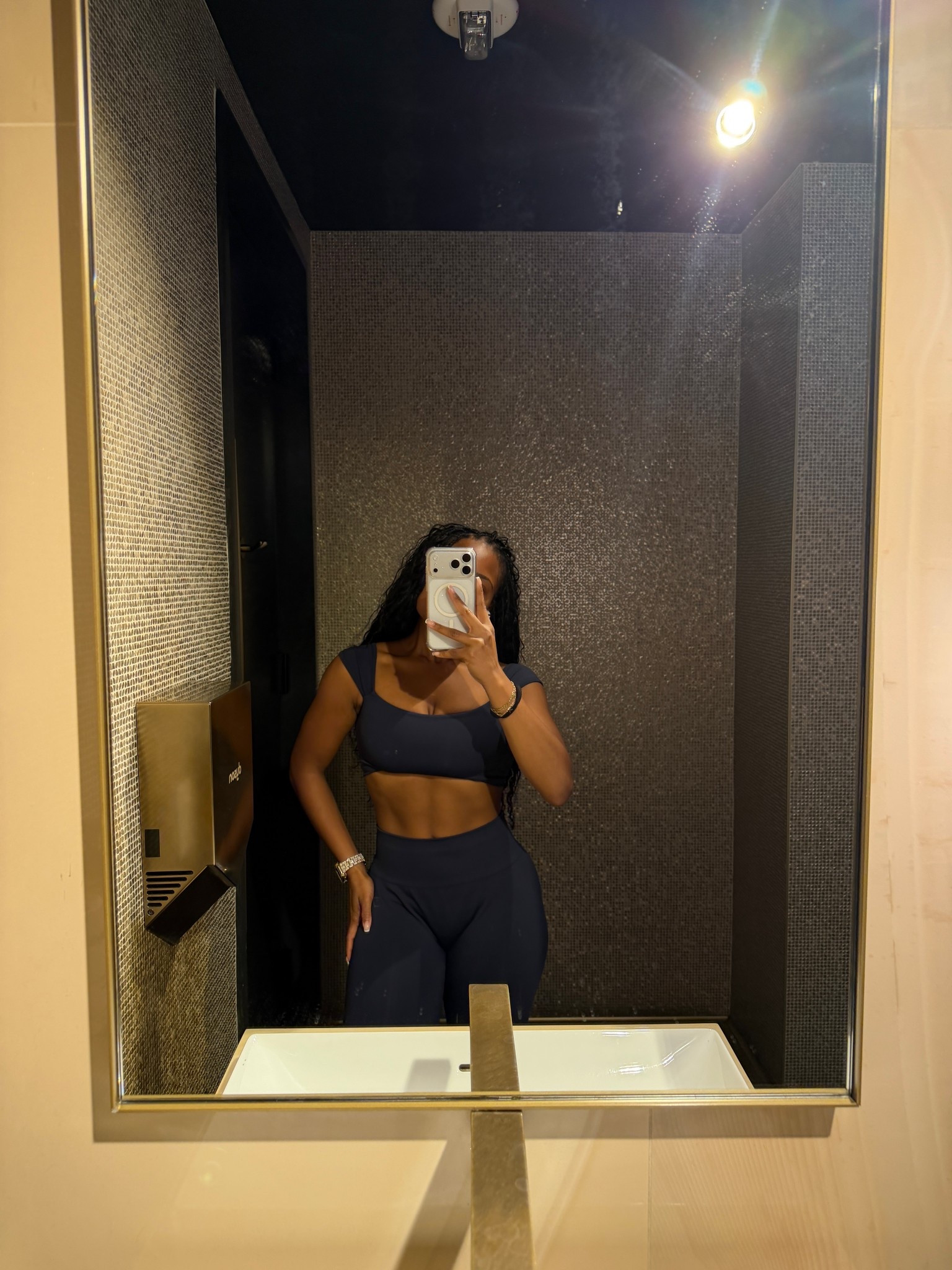 size M but could use a S. Obsessed with this too it’s so cute and different 

#LTKmorningroutine #LTKActive #LTKfitnessgoals