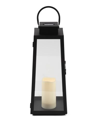 18x7 Led Metal And Glass Outdoor Lantern | TJ Maxx