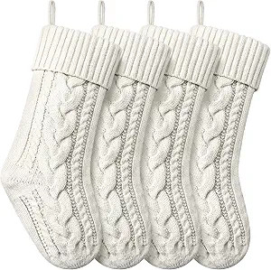 Christmas Stockings Knitted Xmas Stockings Double-Sided 18 Inches Fireplace Stockings for Family ... | Amazon (US)