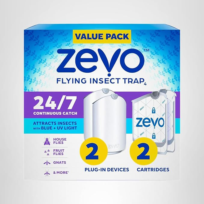 Zevo Flying Insect Traps - Plug-in Indoor Fly Trap and Bug Light Trap Refill with Blue and UV Lig... | Amazon (US)