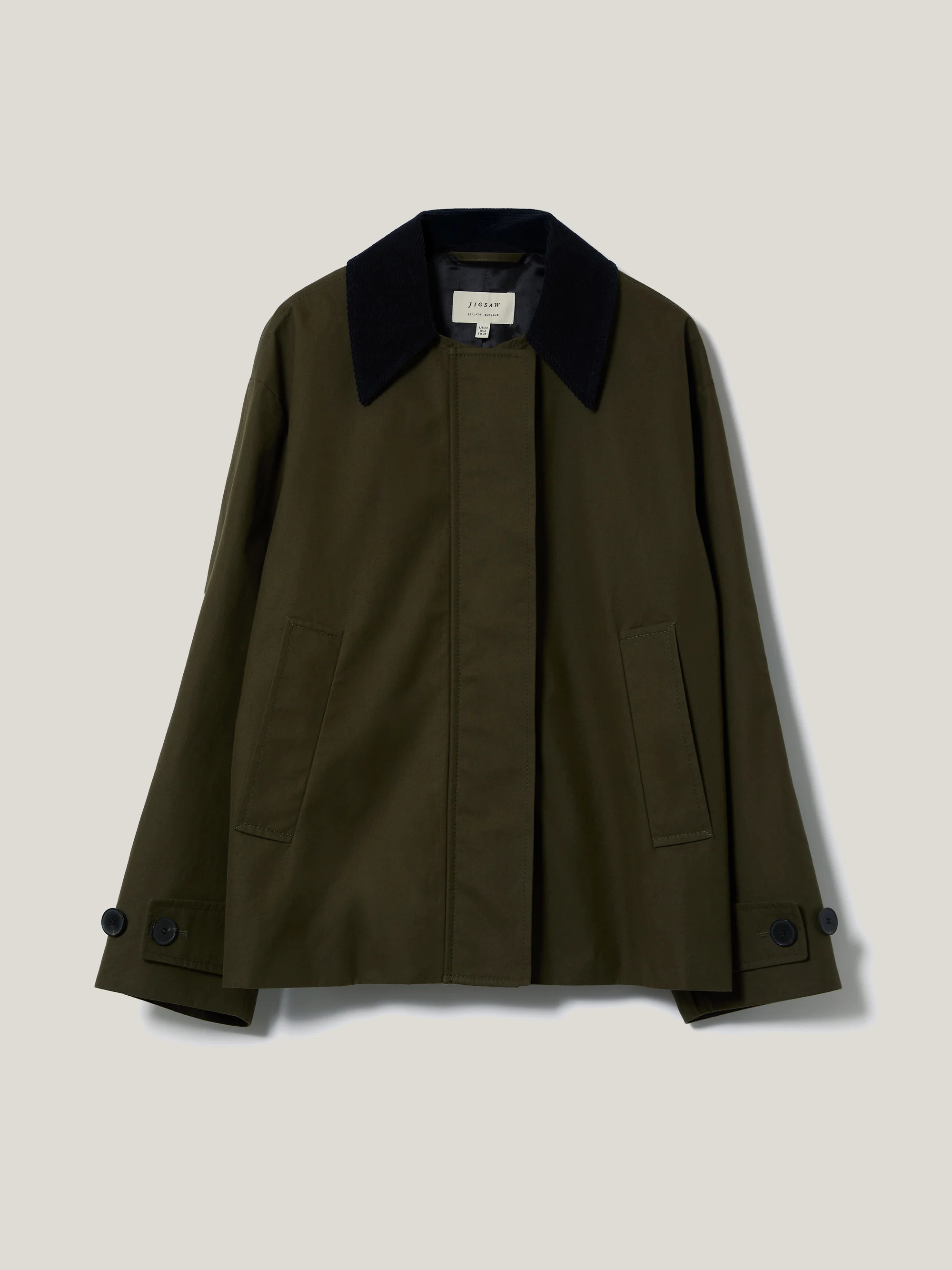 British Millerain Cotton Jacket | Green | Jigsaw (UK)