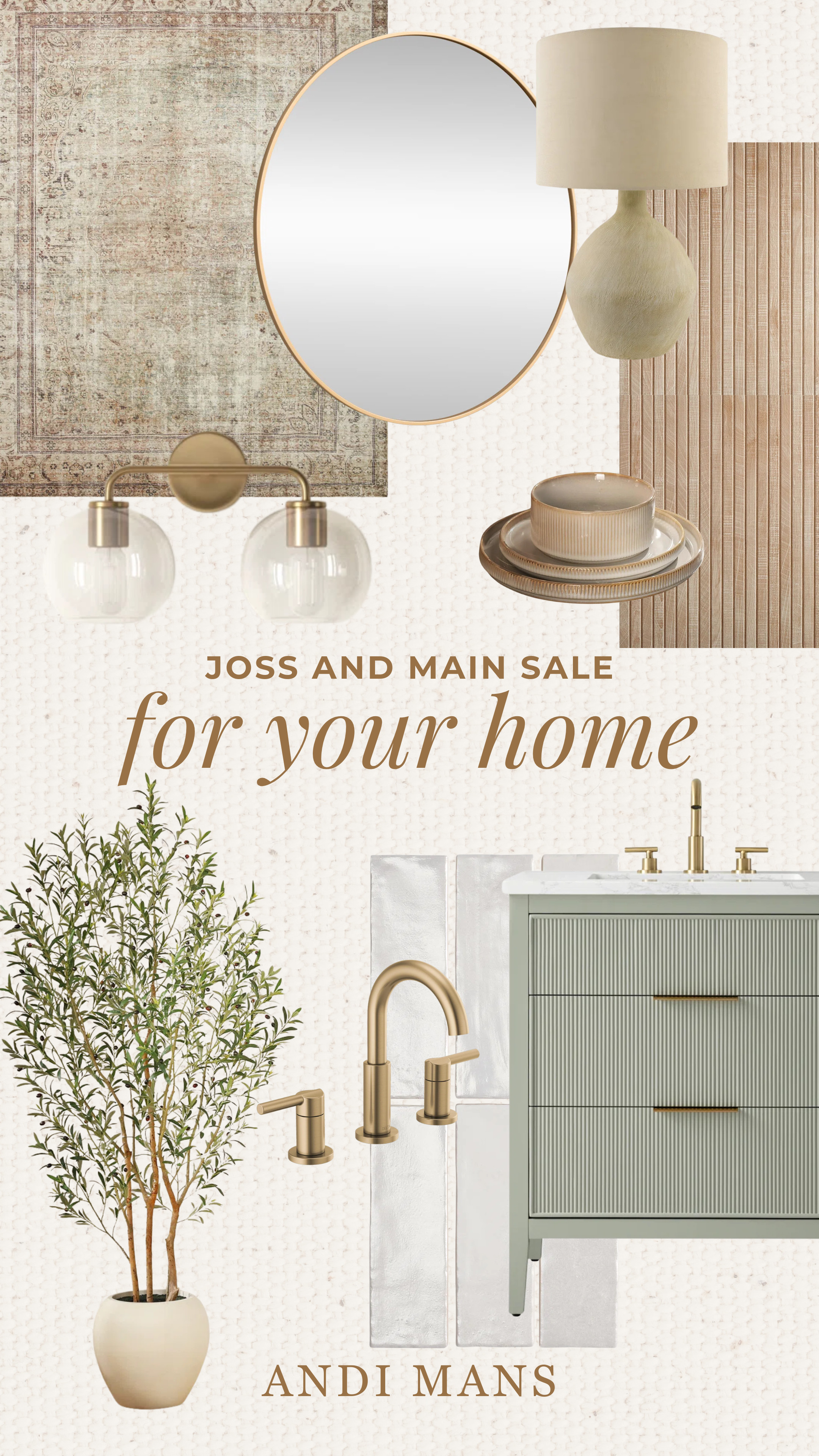A few Joss & Main sale finds currently in my cart! From a beautiful vanity for a bathroom refresh to a round mirror, cozy rug, faux olive tree, and other home favorites, these pieces bring that warm, collected feel I always gravitate toward. Great finds if you're refreshing your space without a full renovation. 

 #LTKOver40 #LTKHome #LTKSaleAlert