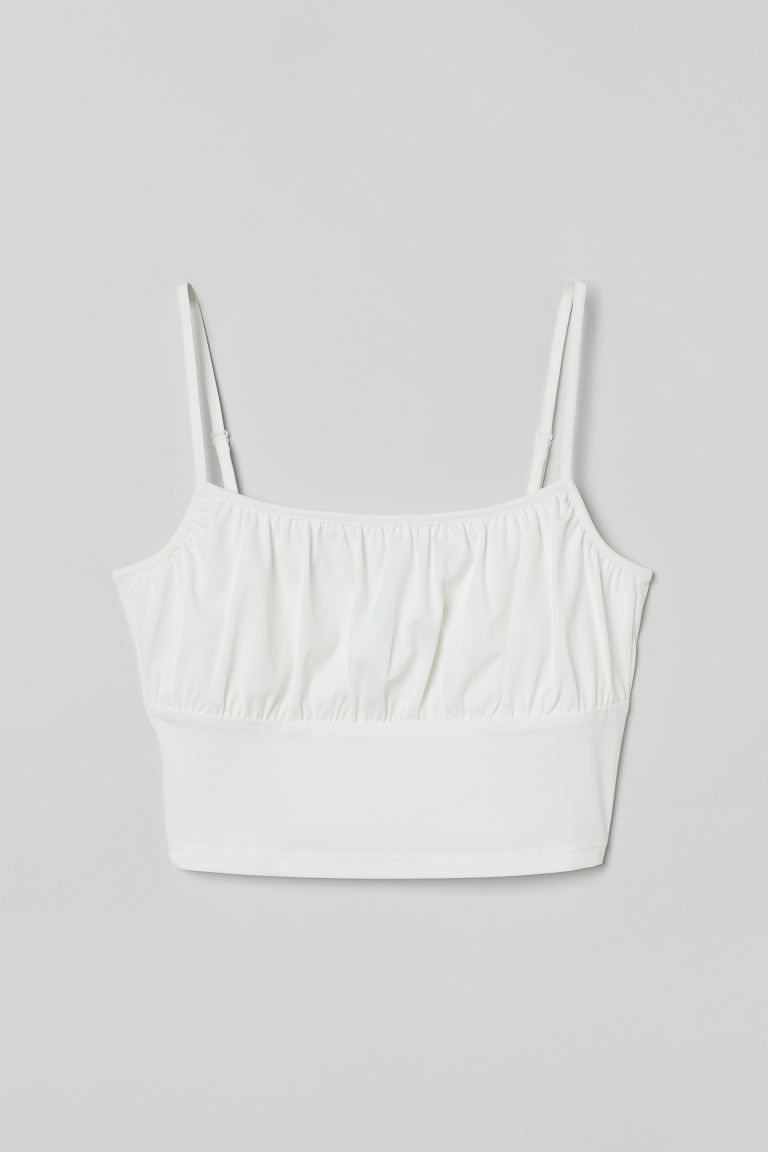 New Arrival
	Crop top in jersey with narrow, adjustable shoulder straps. Double-layered section o... | H&M (US + CA)