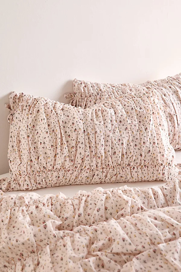 Printed Cinched Core Sham Set | Urban Outfitters (US and RoW)