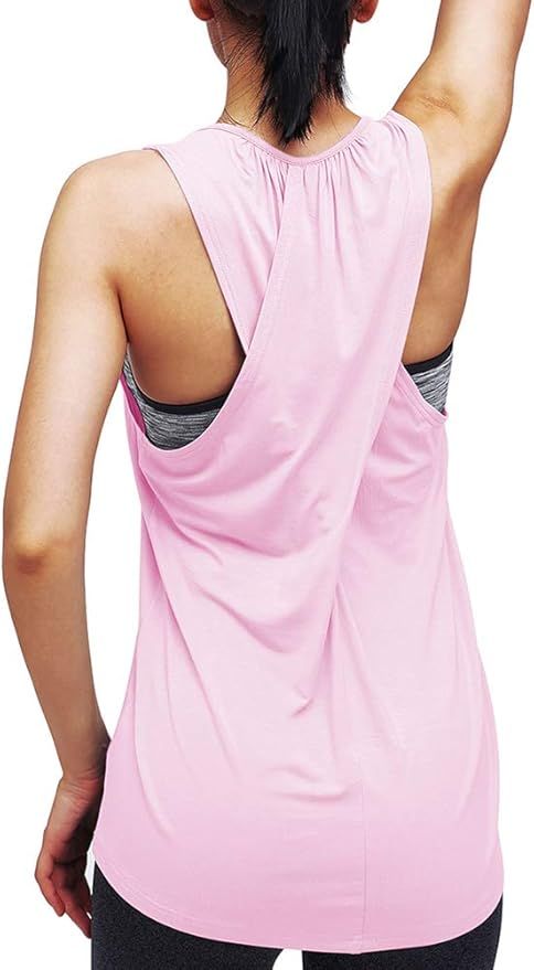 Mippo Workout Tops for Women Yoga Athletic Shirts Running Tank Tops Gym Workout Clothes | Amazon (US)