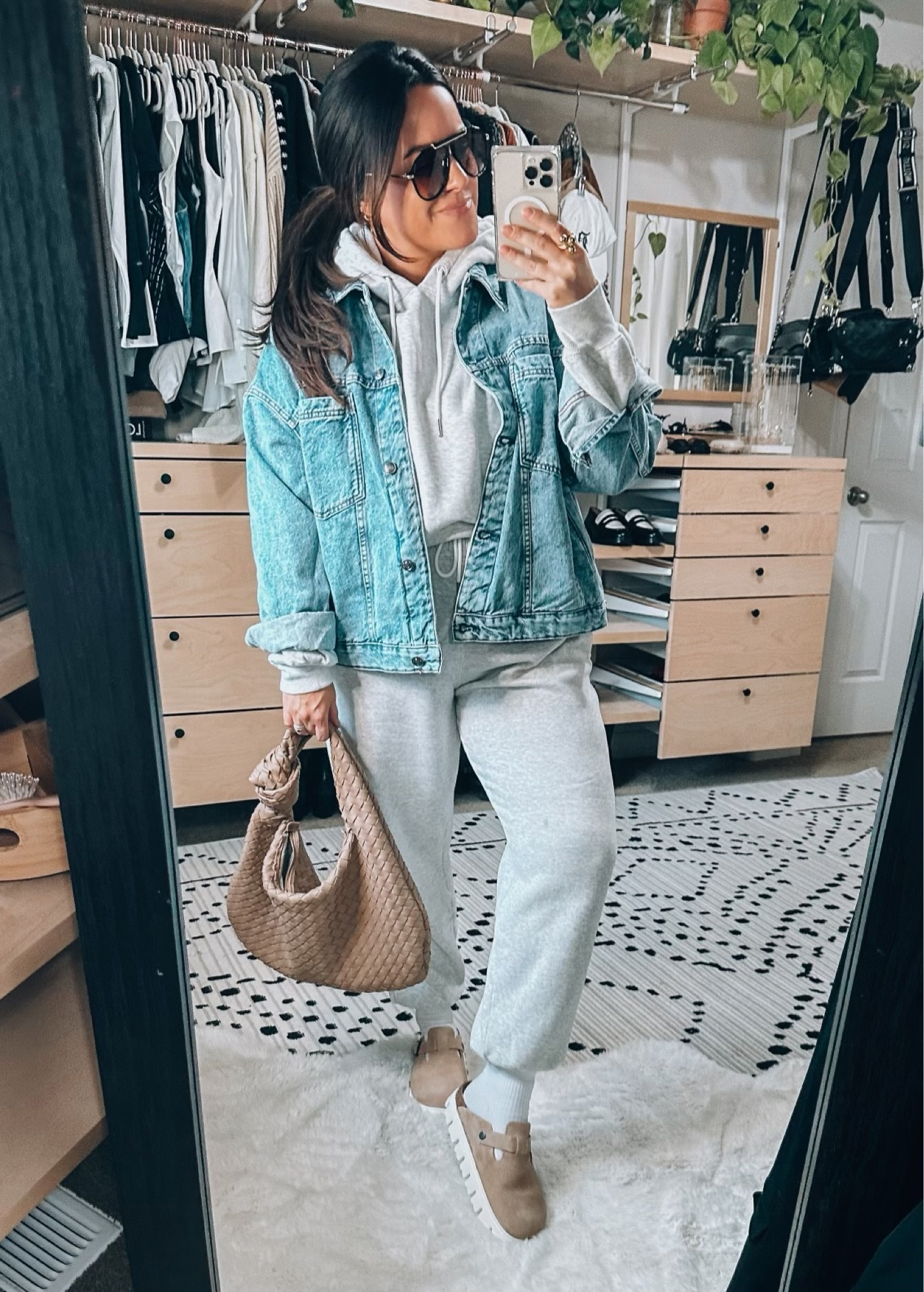 Jean Jacket - Sweat Pants - Birkenstocks - Socks Day Out

#LTKSeasonal #LTKstyletip #LTKFind