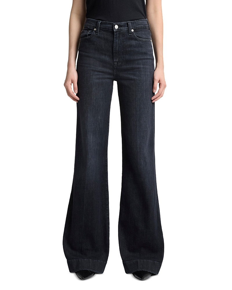 7 For All Mankind Modern Dojo Flare Leg Jeans in Black | Bloomingdale's (US)