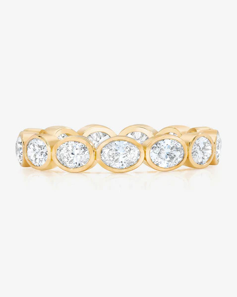 Sideways Petite Oval Bezel Eternity Band | Ring Concierge