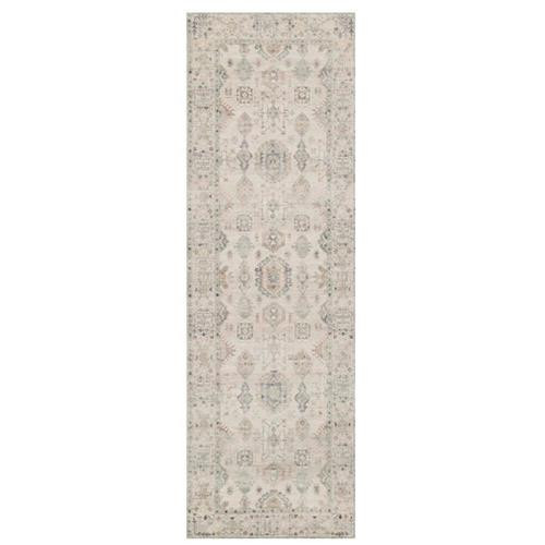Open Box Loloi Hathaway Global Bazaar Beige Patterned Rug - 2'6"x7'6" | Kathy Kuo Home