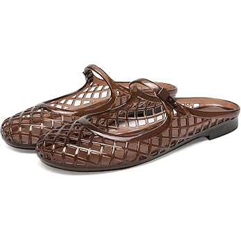 ClassicSter Jelly Mary Janes for Women Mesh Flats Clear Jellies Slide Closed Toe Slip On Mules Be... | Amazon (US)