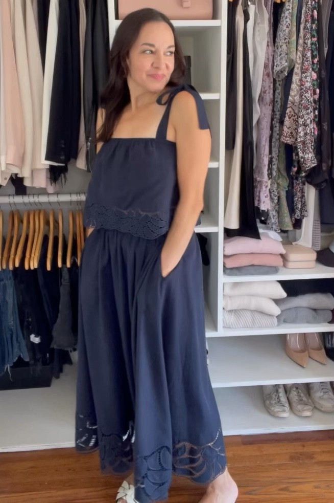 Loving this navy 2 piece set. And the skirt has pockets! Receive 12% off with code hierica. Runs TTS. I’m wearing a size small.
@fabrique.official #fabrique #fabriquedesigners #fabs #fbrq 

#LTKVideo #LTKSaleAlert #LTKStyleTip
