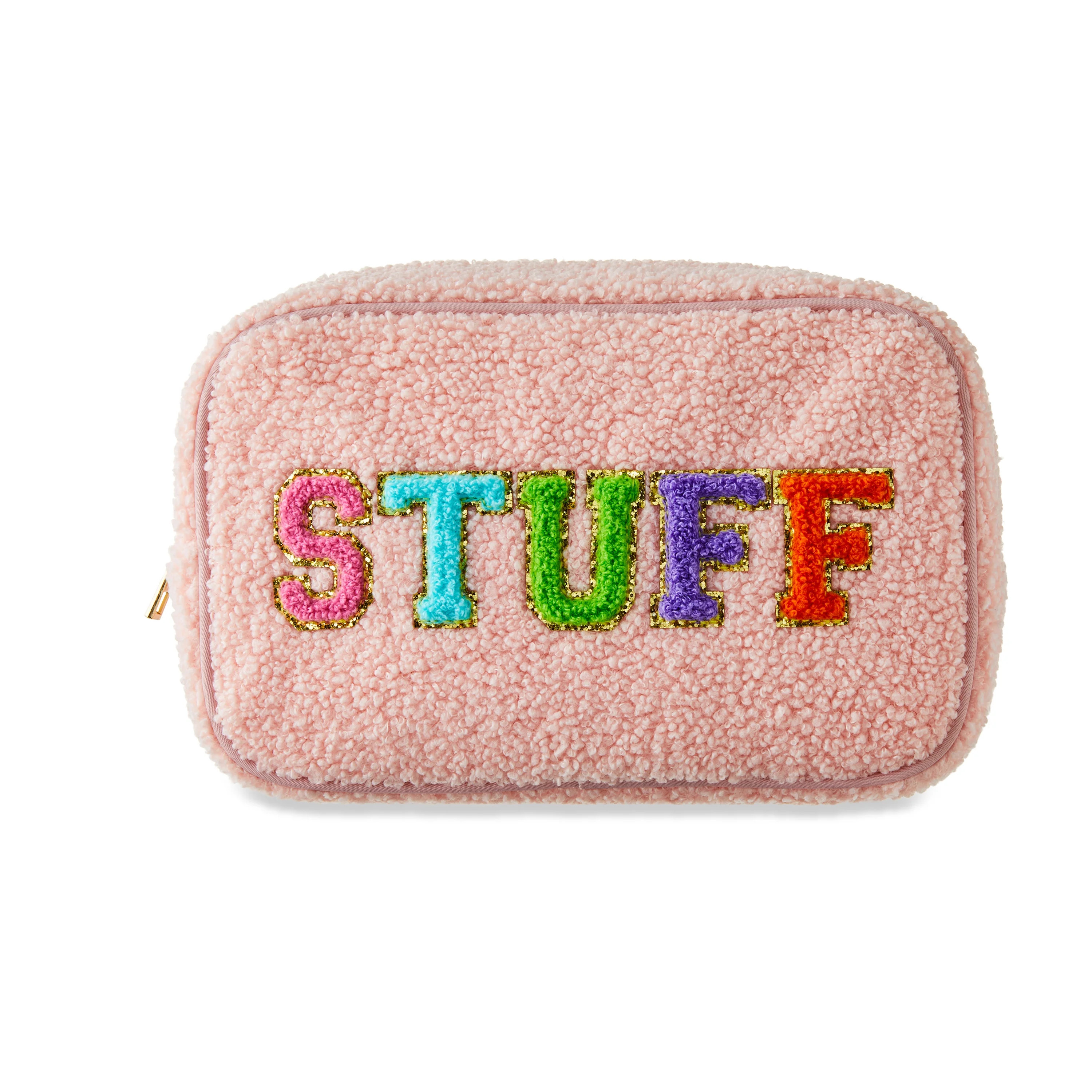 Large-Capacity Portable Fleece Cosmetics Toiletry Bag , Pink - Walmart.com | Walmart (US)