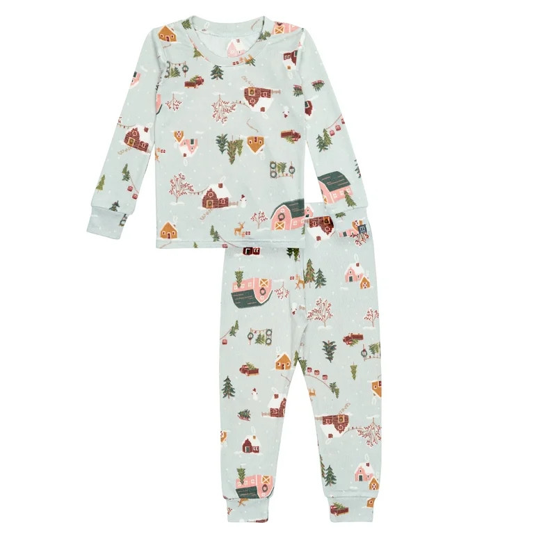 Modern Moments by Gerber Toddler Neutral Supper Soft Hacci Tight Fitting Christmas Pajama Set, 2-... | Walmart (US)