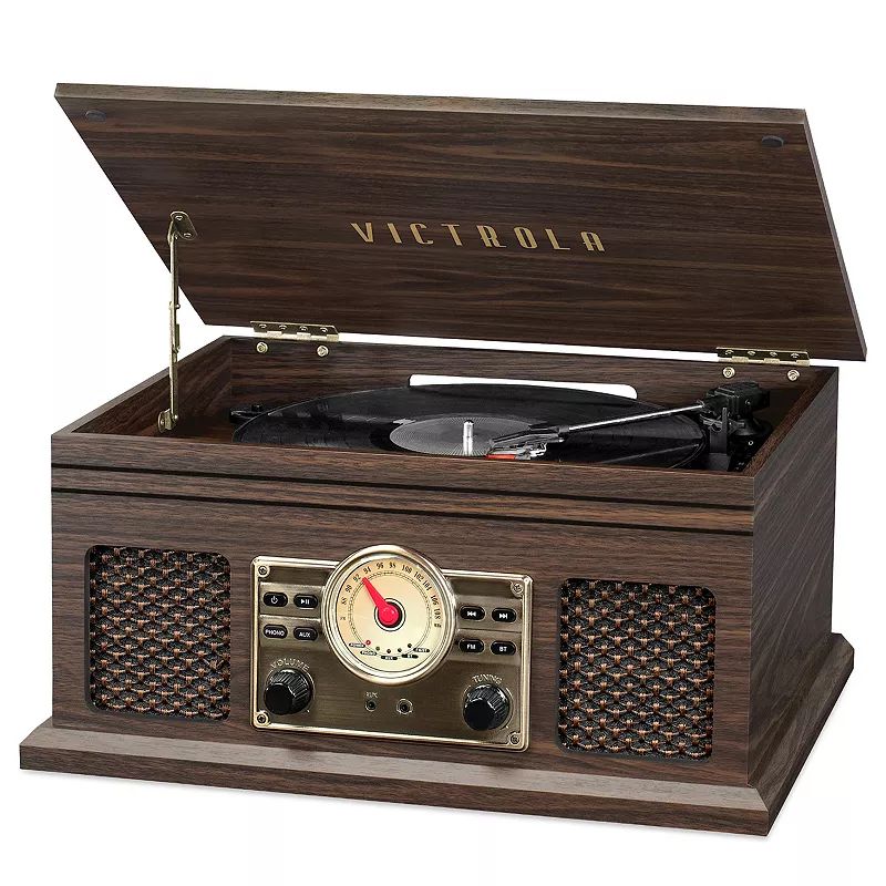 Victrola 4-in-1 Nostalgic Bluetooth Record Player & FM Radio, Dark Brown | Kohl's