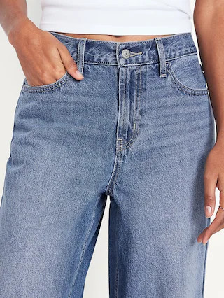 Mid-Rise Wow Baggy Wide-Leg Jeans | Old Navy (CA)