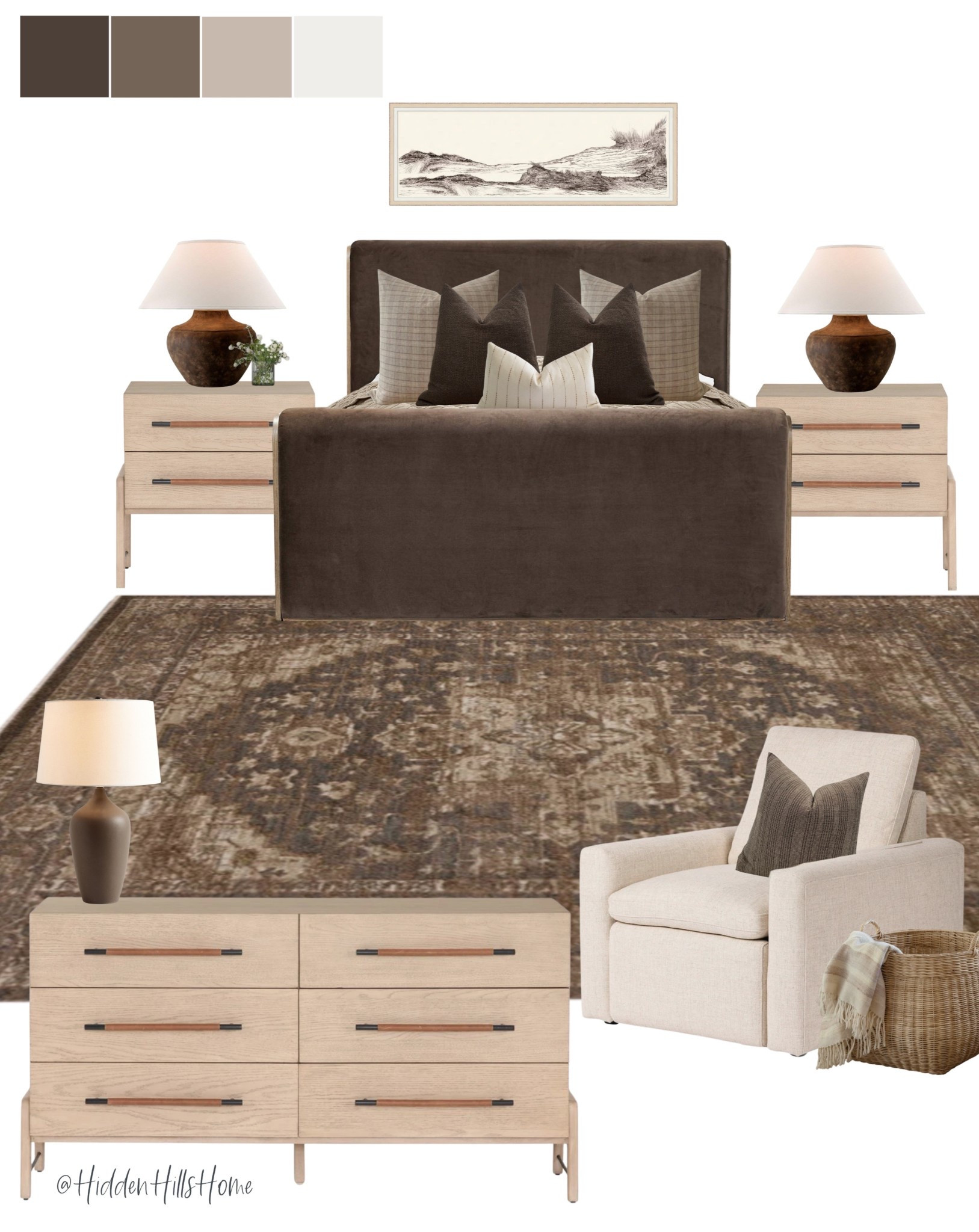 Master bedroom decor mood board, bedroom design ideas, bedding, home decor, nightstands, bedroom inspiration, cozy home decor, bedroom rug, bedroom dresser, sheets, cozy bedroom 

#LTKSaleAlert #LTKHome #LTKSeasonal
