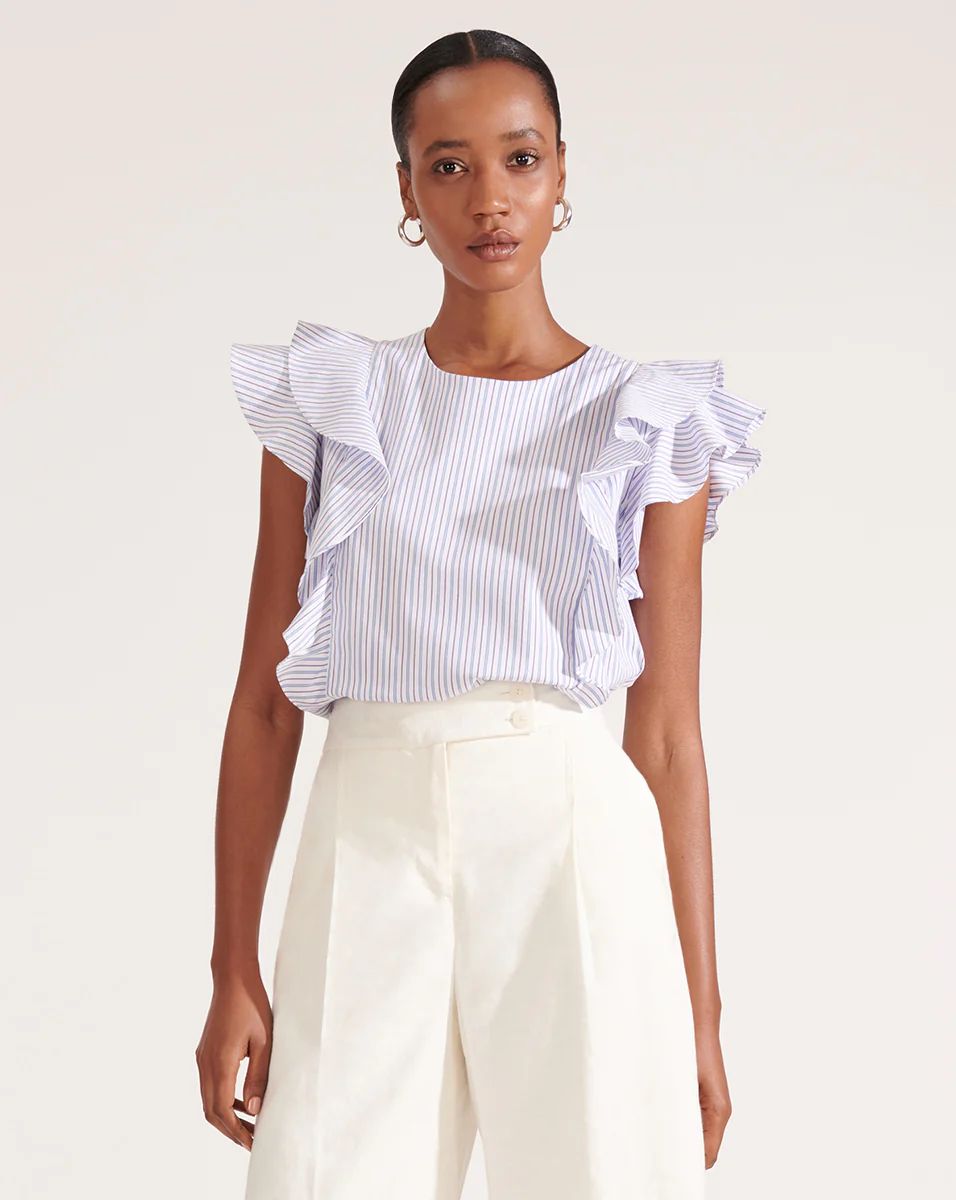 Emert Striped Top | Veronica Beard