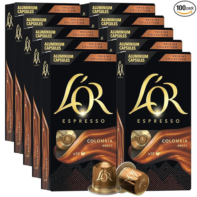 L'OR Espresso Capsules, 100 Count Colombia, Single-Serve Aluminum Coffee Capsules Compatible with... | Amazon (US)