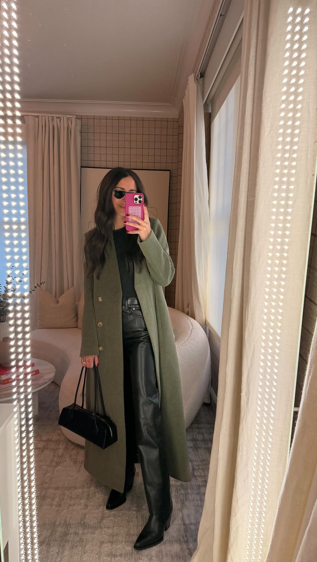 On the way to a Jimmy Choo event 🖤 Coat is The Row but linked similar