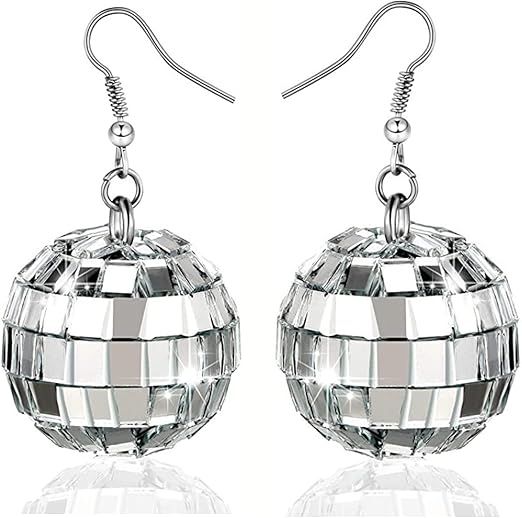 Disco Ball Earrings 24mm 70'S Disco Punk Earrings for Women Girls Jewelry | Amazon (US)