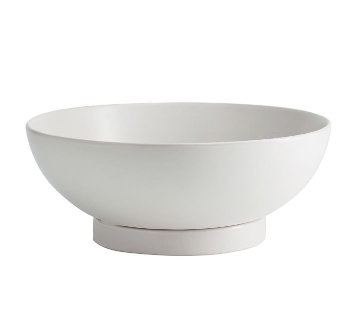 Mason Stoneware Low Footed Serving Bowl - Ivory | Pottery Barn (US)