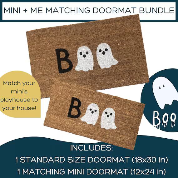 Halloween Doormat, Boo Doormat, Small door mat, Playhouse Decor, Small rug, Playhouse Outdoor Doo... | Etsy (US)