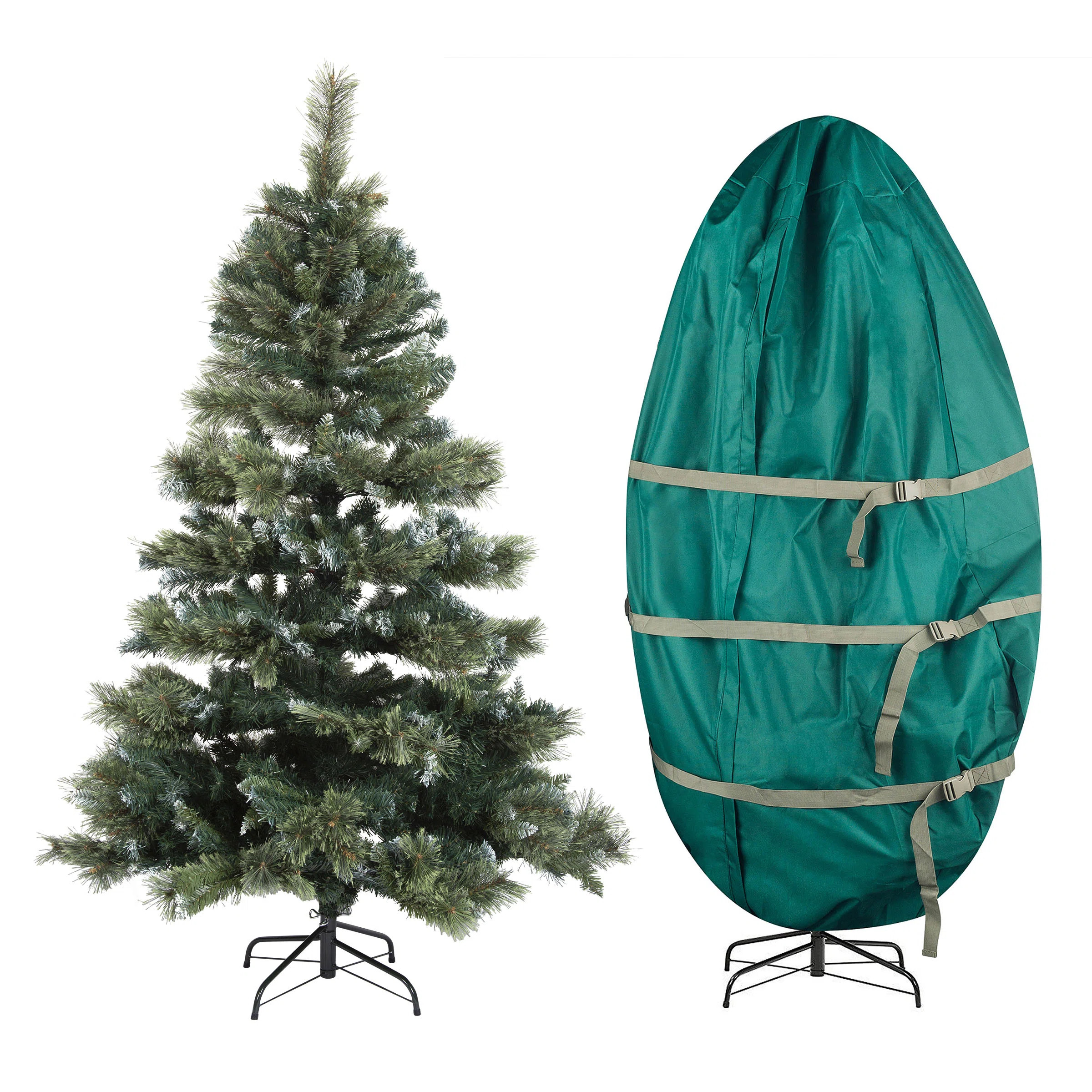Tiny Tim Totes 9FT Upright Christmas Tree Bag - Upright Zippered Canvas Cover with Buckle Straps ... | Wayfair North America