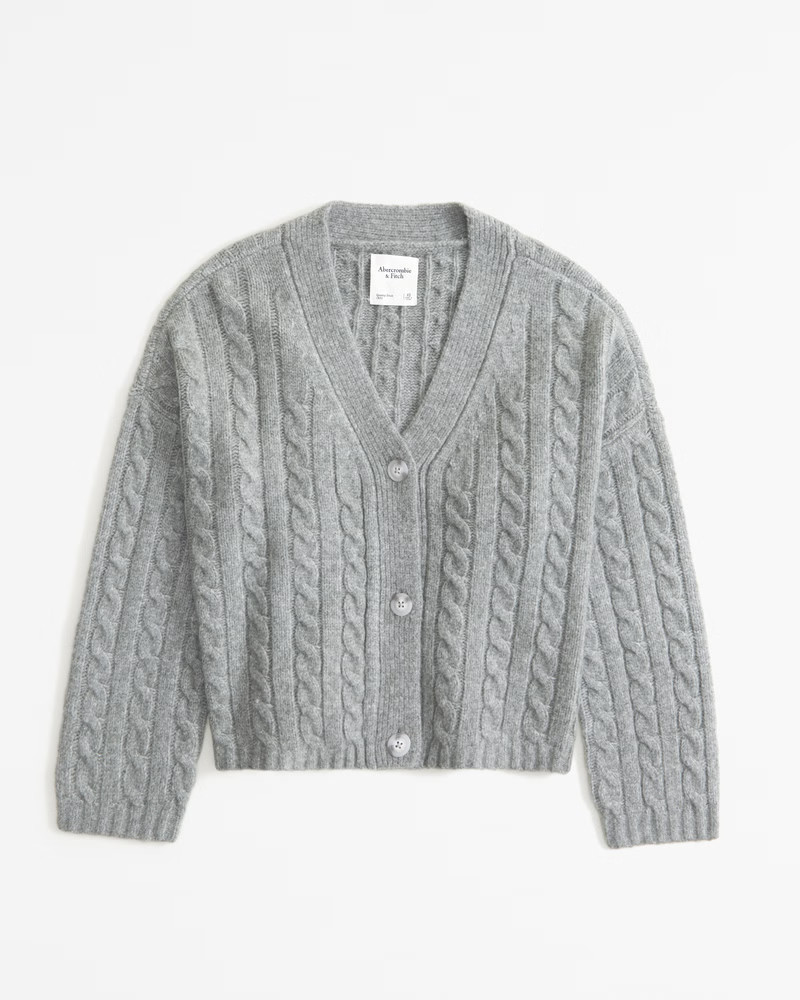 Cable Short Cardigan | Abercrombie & Fitch (US)
