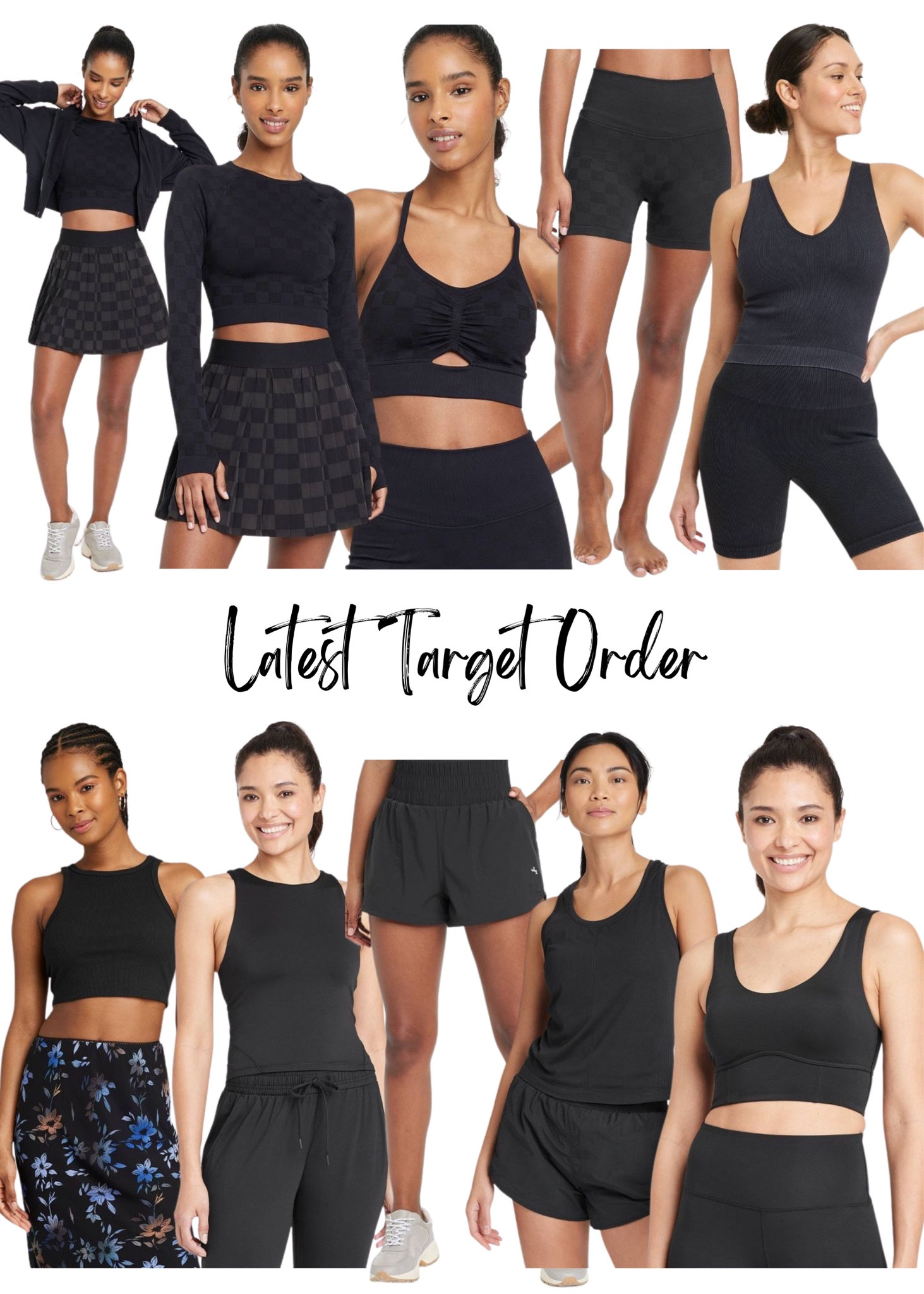 Just placed a HUGE target activewear order! I live in workout clothes most days and target has some really cute and extremely affordable options from the checkered sets, cute sports bras, tops and shorts. I got all of this for under $200! Such a steal!

Everything comes in multiple colors too!

Target finds, target fashion, affordable fitness, affordable workout clothes, activewear, black clothes 

#LTKstyletip #LTKfit #LTKunder50