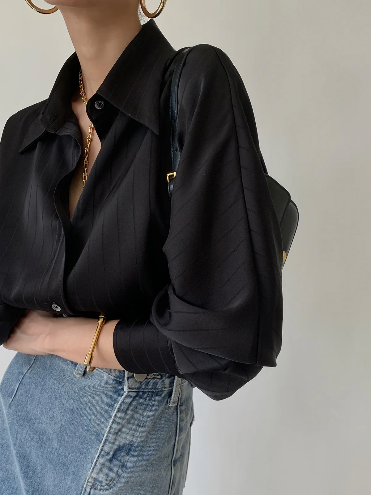 Charlotte Oversized Button Up Collared Shirt | Commense