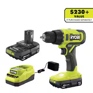 ONE+ 18V Cordless 1/2 in. Drill/Driver Kit with (2) 1.5 Ah Batteries and Charger | The Home Depot