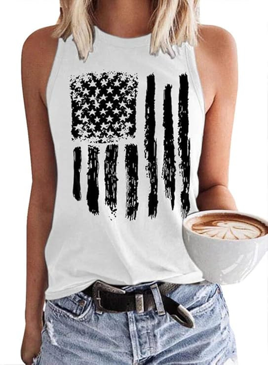 Langwyqu Womens' Crewneck Sleeveless Summer Casual Loose Fit Basic Shirts | Amazon (US)