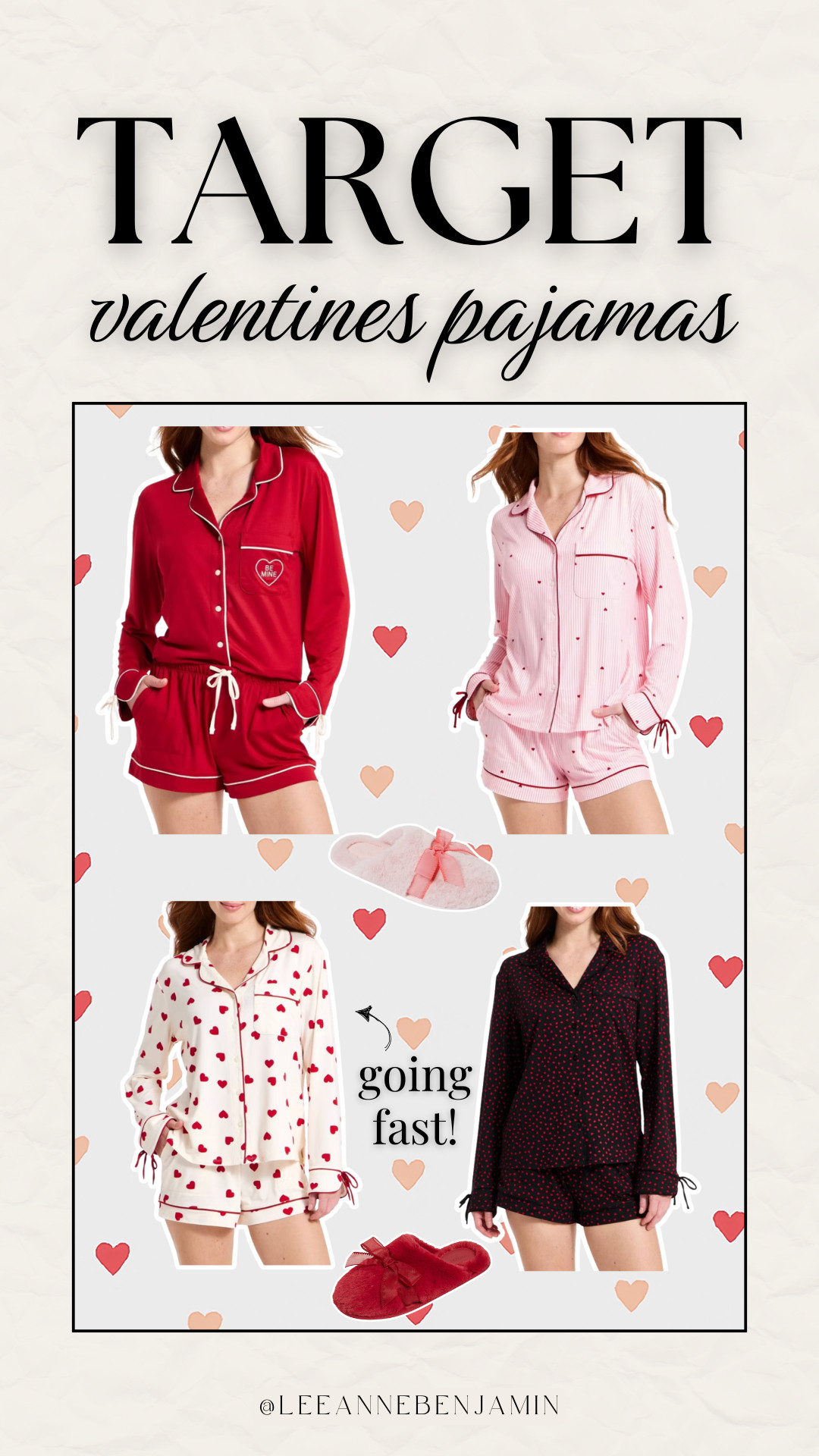The cutest Valentine's pajamas at Target! Only $30 for the two piece set and $15 for the slippers! They are going fast so don't wait! 

 #LTKValentine #LTKgrwm #LTKmomlife