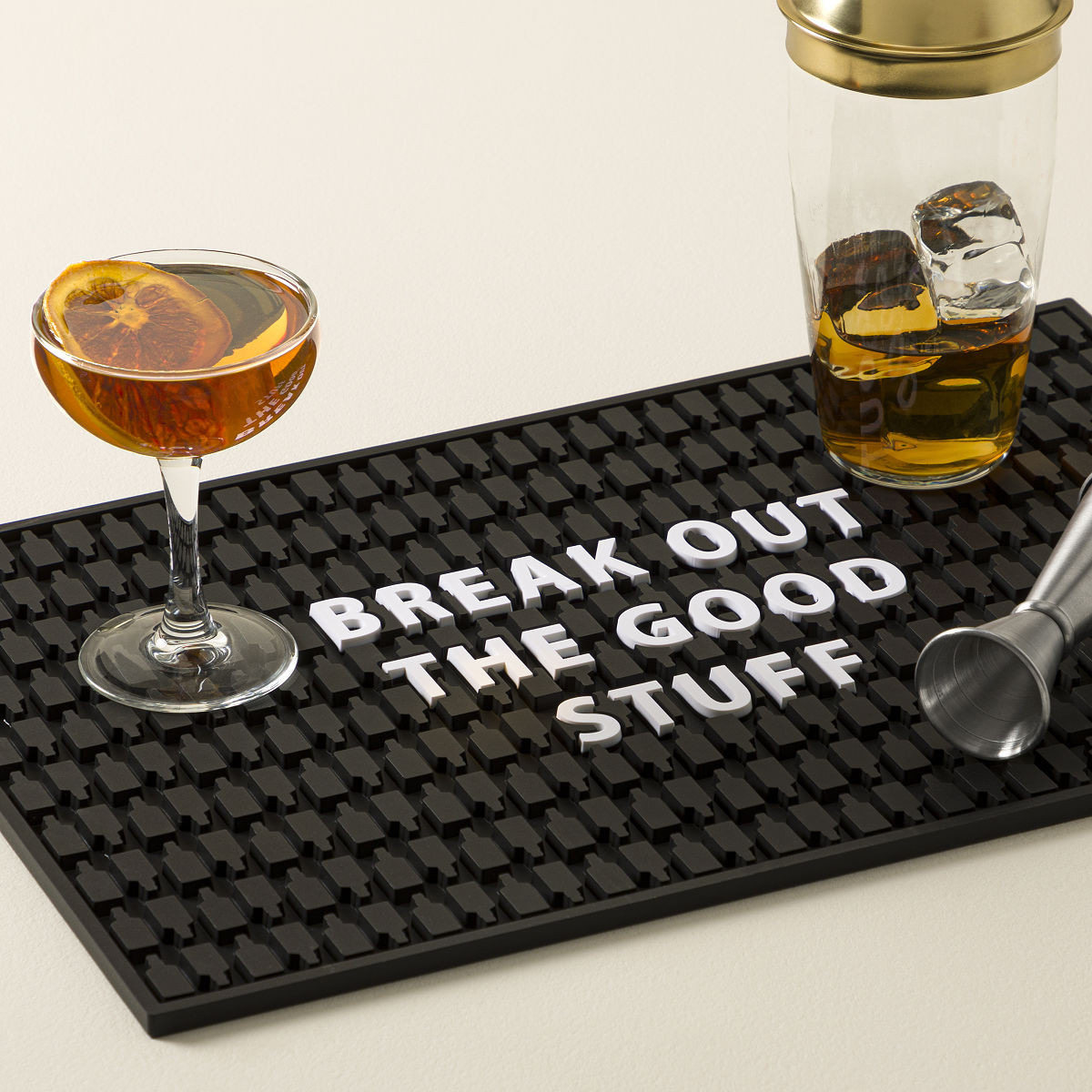 Break Out the Good Stuff Bar Mat | UncommonGoods
