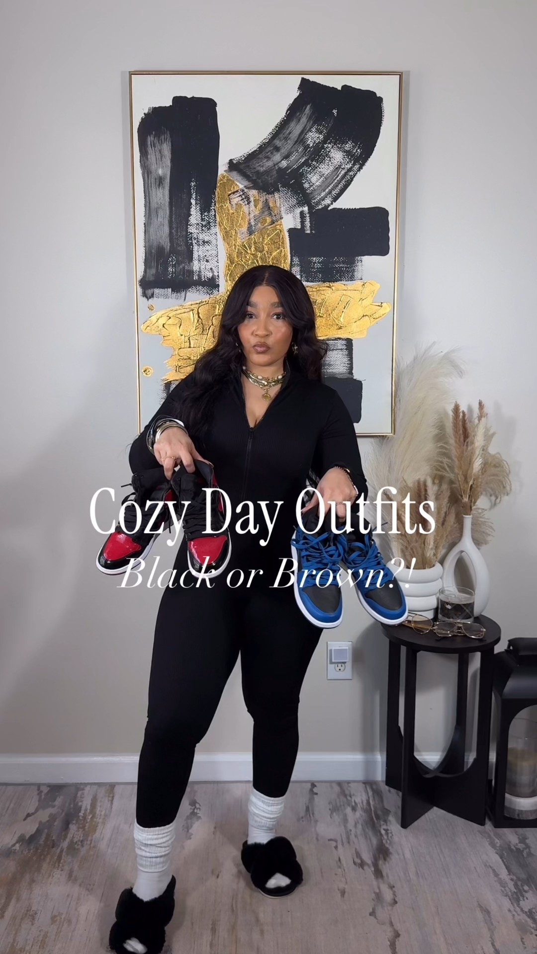 Cozy fits for those gloomy fall/ winter days!! These jumpsuits are the perfect mix of snatching while still comfortable! I paired both with long fuzzy duster (dusters are apart of a three piece set. Also linked) Do you prefer the black jumpsuit with the red Nikes or the blue? 
Everything: Medium 

#LTKootd #LTKgrwm #LTKFindsUnder50