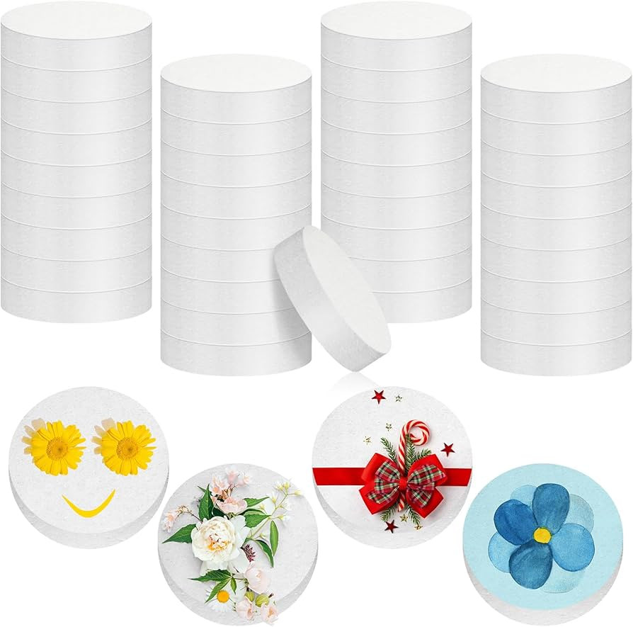 Henoyso 36 Pcs Foam Circles for Crafts Polystyrene Round Foam Disc for DIY Projects Blank Foam Ci... | Amazon (US)
