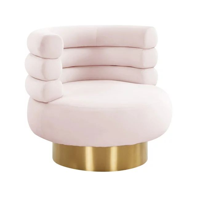 TOV Furniture Naomi Blush Velvet Swivel Chair with Gold Base - Walmart.com | Walmart (US)