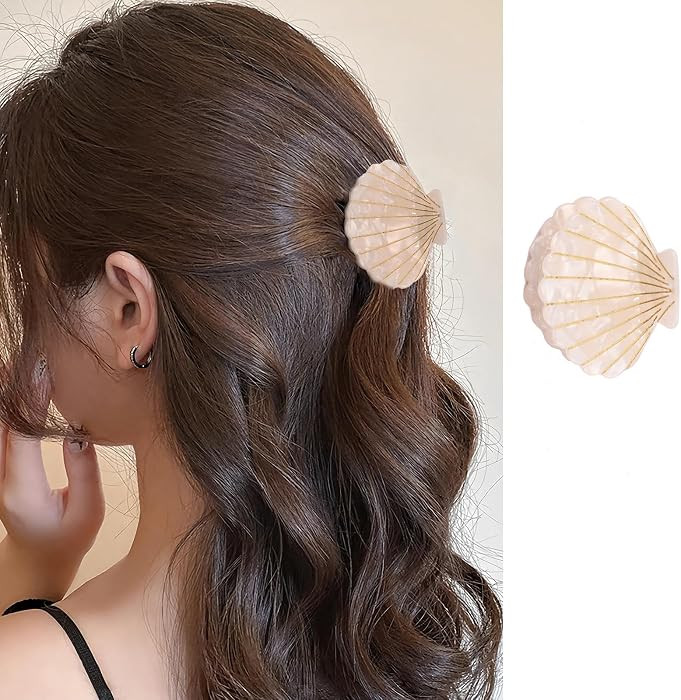 Shell Hair Clips Summer Hair Claw Clips for Women, Seashell Hair Claw Beach Holiday Hairpin Acryl... | Amazon (US)