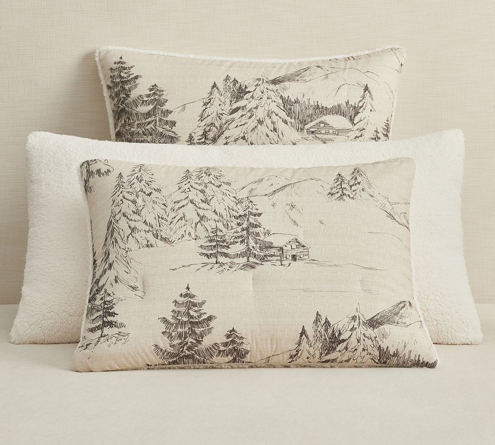 Rustic Forest Sherpa Comforter Sham | Pottery Barn (US)