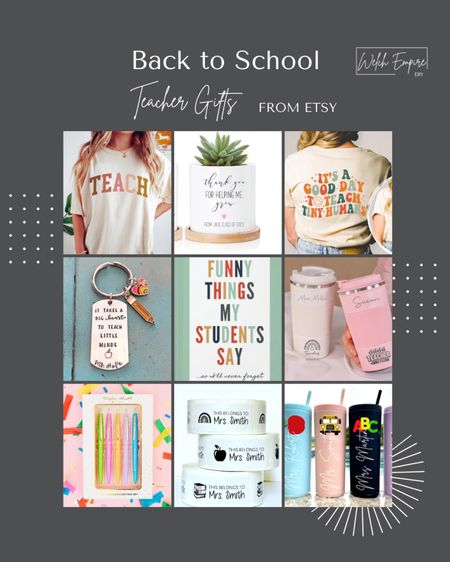 Show your appreciation with heartfelt gifts for your favorite teachers! Discover personalized treasures on Etsy! 🍎 Shirts, plant, keychain, teacher journal, coffee mug, pen set, teacher labels, & personalized tumblers! #Backtoschool #Etsy

#LTKBacktoSchool #LTKFind #LTKunder50