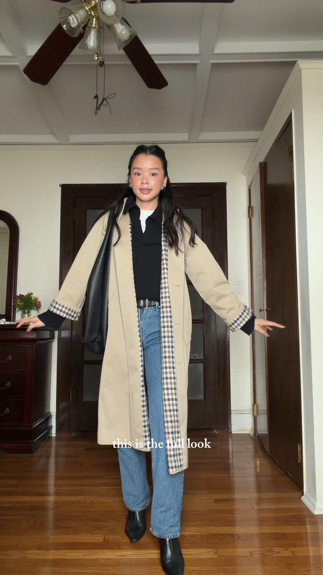 Get dressed with me for work in New York

Aritzia white t-shirt, size small
Levi’s 501 90s jeans, runs TTS wearing size 24x30
Banana Republic cashmere sweater (linking similar)
Aritzia black belt
Sezane Clyde trench coat, size 2 US
Heaven Mayhem silver earrings (linking similar)
Sam Edelman black booties (linking similar)
Banana Republic black slouchy tote 
Sam Edelman booties (linking similar)




#LTKWorkwear #LTKStyleTip #LTKFindsUnder100