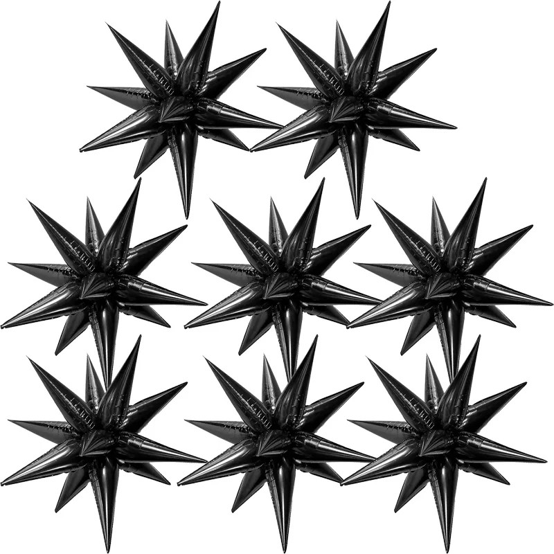 100Pcs Black Starburst Cone Mylar Balloons, Explosion Star Foil Balloons, Point Star Balloons for... | Walmart (US)