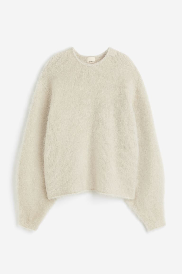 Mohair-blend jumper - Light beige - Ladies | H&M GB | H&M (UK, MY, IN, SG, PH, TW, HK)