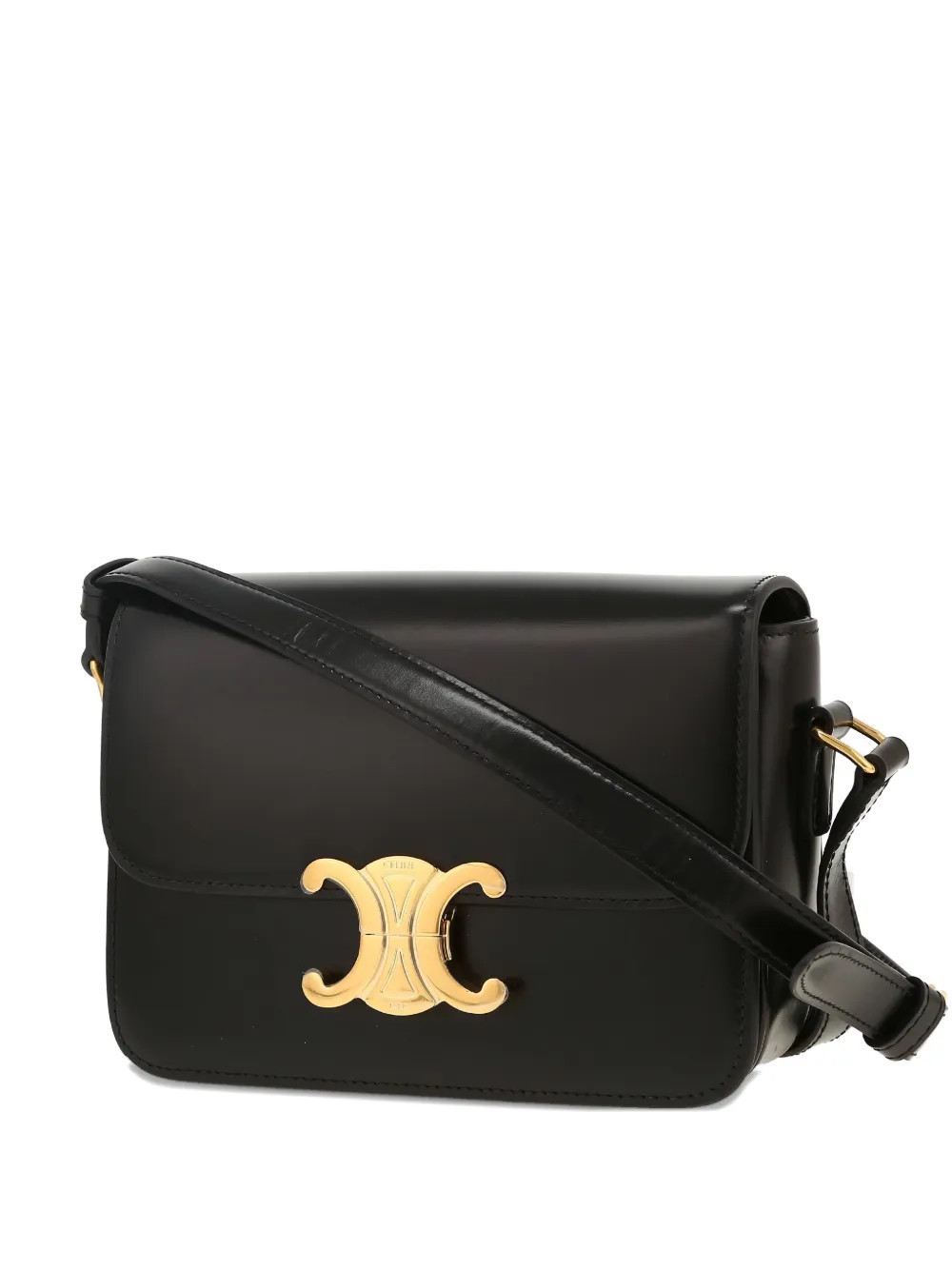 Celine Pre-Owned 2020s Triomphe Teen leather mini bag - Black | Farfetch Global