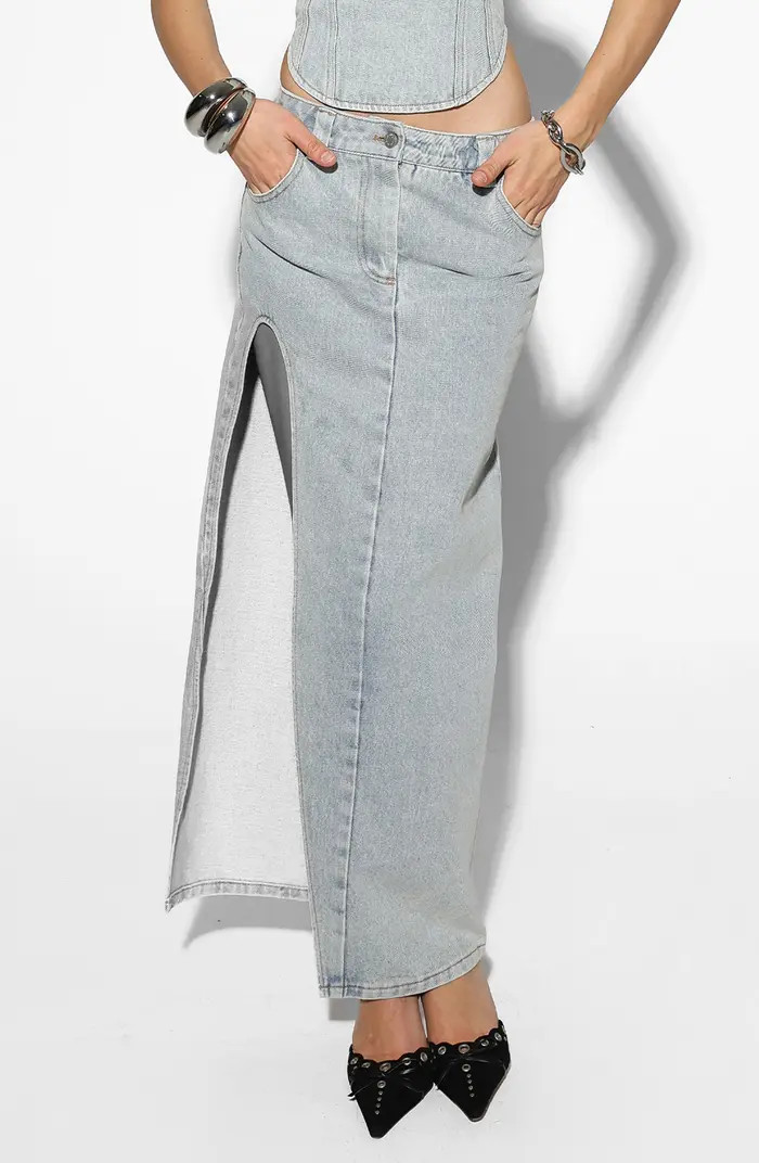 BY.DYLN Zayne Denim Maxi Skirt | Nordstrom | Nordstrom