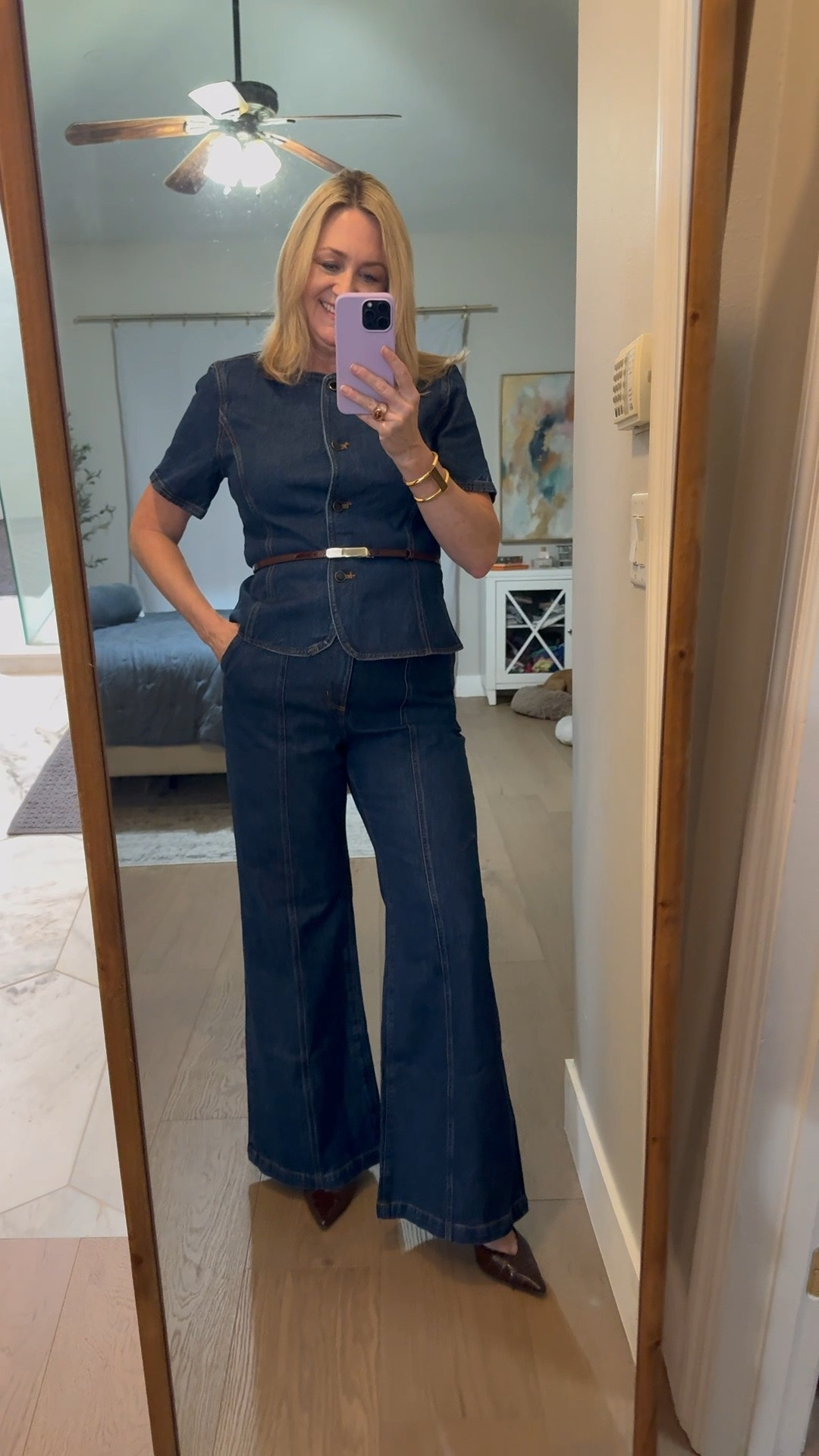The best flare jeans and cute denim top!  Business casual outfit, fall outfit

#LTKootd #LTKSaleAlert #LTKWorkwear