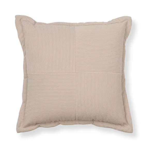Mainstays Washed Stone Corduroy Velvet Decorative Pillow 18x18 | Walmart (US)
