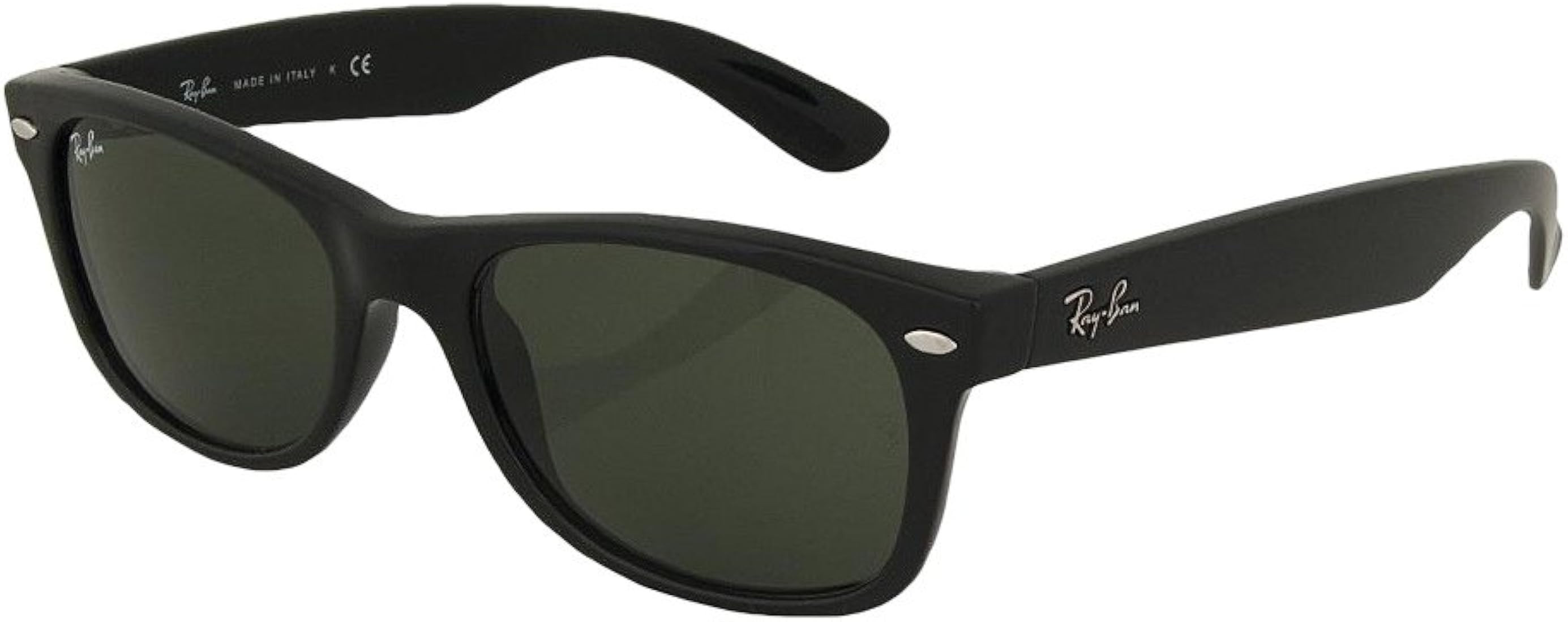 Amazon.com: Ray-Ban RB2132 New Wayfarer Sunglasses Unisex (Matte Black Frame Solid Black G15 Lens... | Amazon (US)
