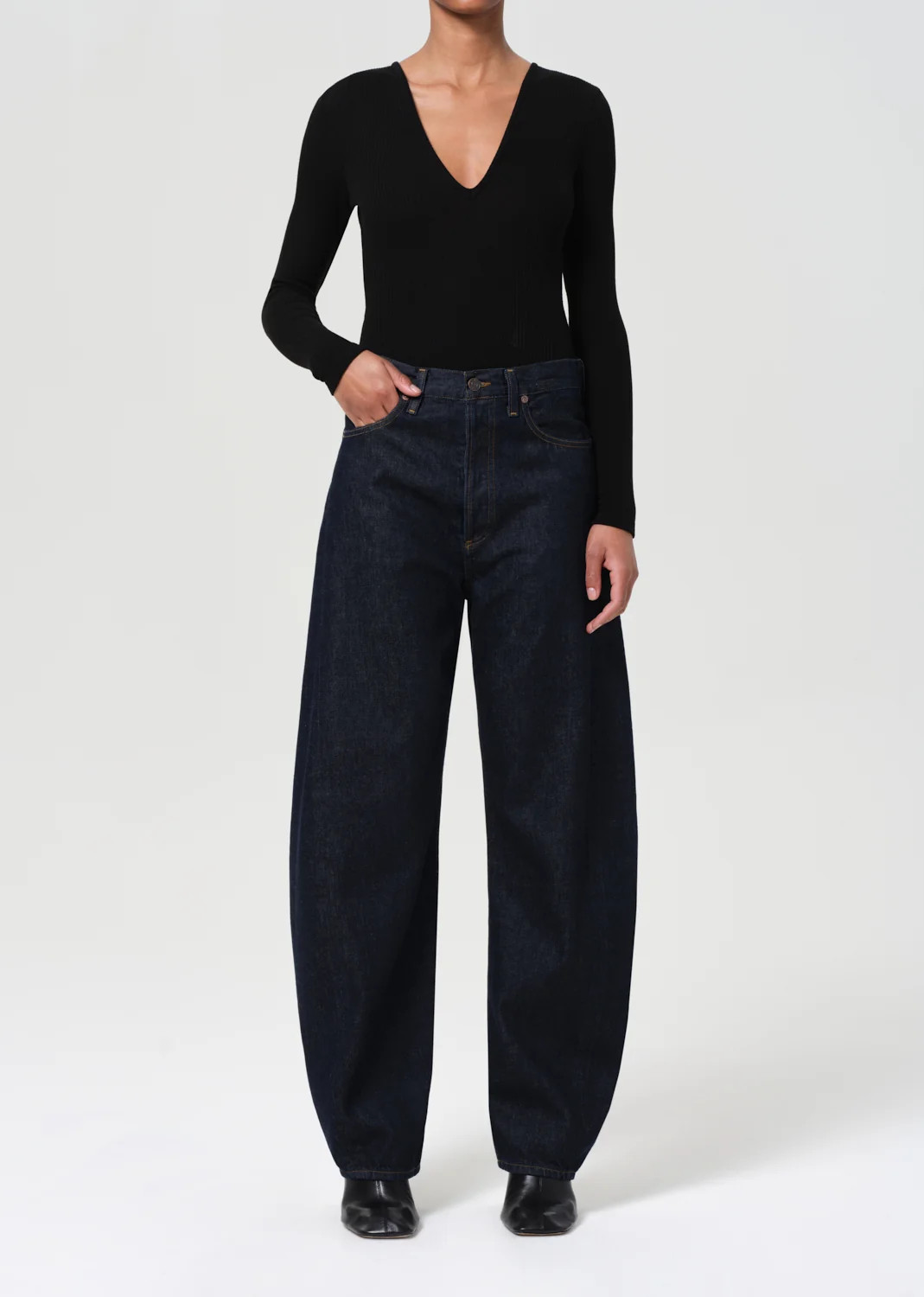 Luna High Rise Pieced Taper in Rinse | AGOLDE